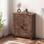 Meuble de rangement de style ferme à 3 étagères réglables (7 hauteurs), organisateur rustique pour cuisine et salle à manger, armoire d'entrée multifonctionnelle