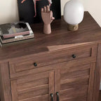 Meuble de rangement de style ferme à 3 étagères réglables (7 hauteurs), organisateur rustique pour cuisine et salle à manger, armoire d'entrée multifonctionnelle