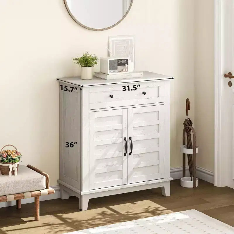 Meuble de rangement de style ferme à 3 étagères réglables (7 hauteurs), organisateur rustique pour cuisine et salle à manger, armoire d'entrée multifonctionnelle