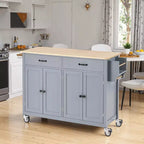 MAYEERTY Îlot de cuisine avec meuble de rangement pour poubelle