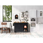 MAYEERTY Îlot de cuisine avec meuble de rangement pour poubelle
