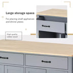 MAYEERTY Îlot de cuisine avec meuble de rangement pour poubelle