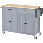 MAYEERTY Îlot de cuisine avec meuble de rangement pour poubelle