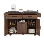 MAYEERTY Îlot de cuisine avec meuble de rangement pour poubelle