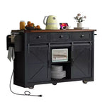 MAYEERTY Îlot de cuisine avec meuble de rangement pour poubelle