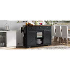 MAYEERTY Îlot de cuisine avec meuble de rangement pour poubelle