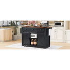 MAYEERTY Îlot de cuisine avec meuble de rangement pour poubelle