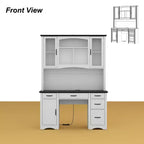 Credenza da cucina bianca Famapy: piano di lavoro integrato, combinazione di pensili alti, antipolvere e organizzato