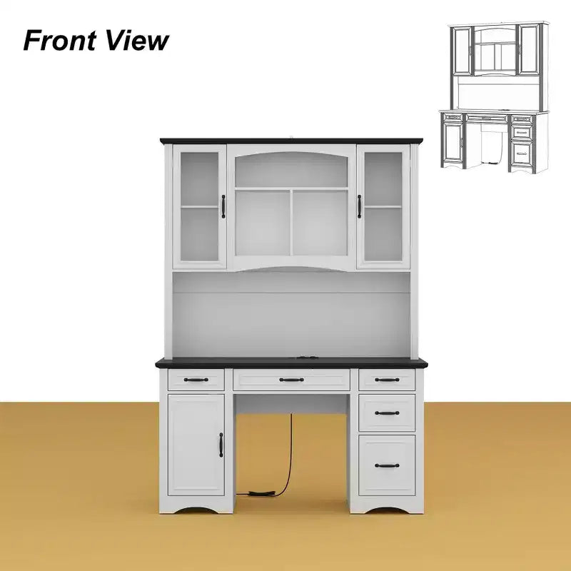Meuble de cuisine blanc Famapy, garde-manger : Plan de travail intégré, combinaison d'éléments hauts, anti-poussière et organisé