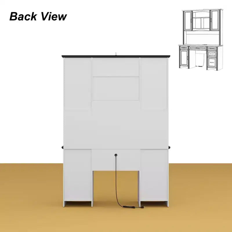 Meuble de cuisine blanc Famapy, garde-manger : Plan de travail intégré, combinaison d'éléments hauts, anti-poussière et organisé