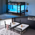 Karl Home Twin Bunk Bed with RGB LED Strip and Charging Station
