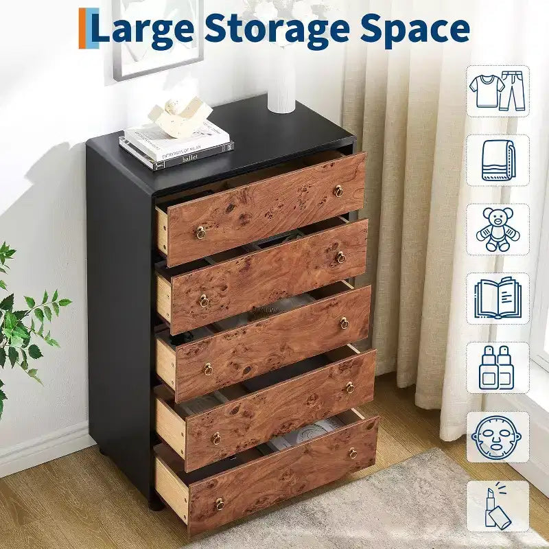 GustoWave Cassettiera Moderna, Cassettiera con Ampio Contenitore per Camera da Letto, Soggiorno, Ingresso, Quercia Naturale