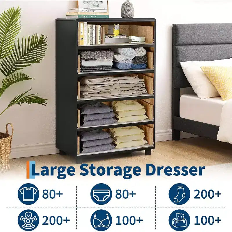 GustoWave Cassettiera Moderna, Cassettiera con Ampio Contenitore per Camera da Letto, Soggiorno, Ingresso, Quercia Naturale