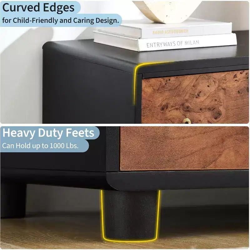GustoWave Cassettiera Moderna, Cassettiera con Ampio Contenitore per Camera da Letto, Soggiorno, Ingresso, Quercia Naturale