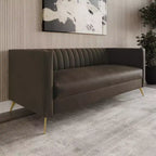 Divano Home Design Weiss Velvet con braccioli squadrati