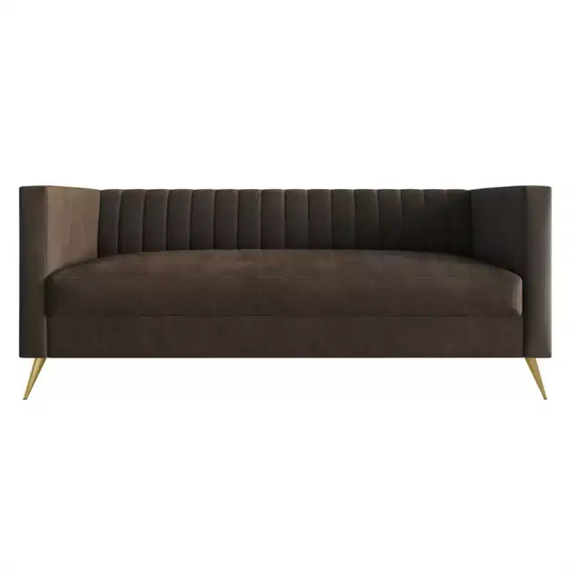 Divano Home Design Weiss Velvet con braccioli squadrati