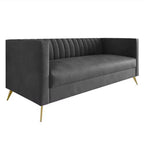 Divano Home Design Weiss Velvet con braccioli squadrati