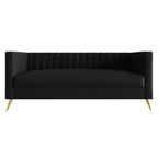 Divano Home Design Weiss Velvet con braccioli squadrati