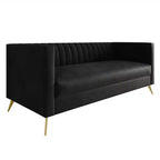 Divano Home Design Weiss Velvet con braccioli squadrati