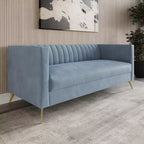 Divano Home Design Weiss Velvet con braccioli squadrati