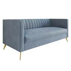 Divano Home Design Weiss Velvet con braccioli squadrati