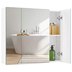 Yaheetech Frameless Mirror Cabinet with Three Frameless Mirrored Doors and Adjustable Shelf for Living Room, Laundry Room, Mudroom