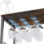 Meuble de Bar à Café et à Vins avec Rangement et Étagère Amovible, Buffet de Ferme et Meuble de Rangement avec Porte-Verres et Porte Grillagée
