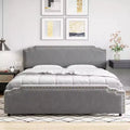 Velvet Upholstered Platform Bed with Riveted Headboard and Sturdy Woodslat Support. No Box Spring Required, Easy to Assemble