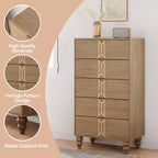 Mobiletto in legno con motivo vintage, cassettiera con cassetti profondi per camera da letto, soggiorno