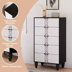 Mobiletto in legno con motivo vintage, cassettiera con cassetti profondi per camera da letto, soggiorno