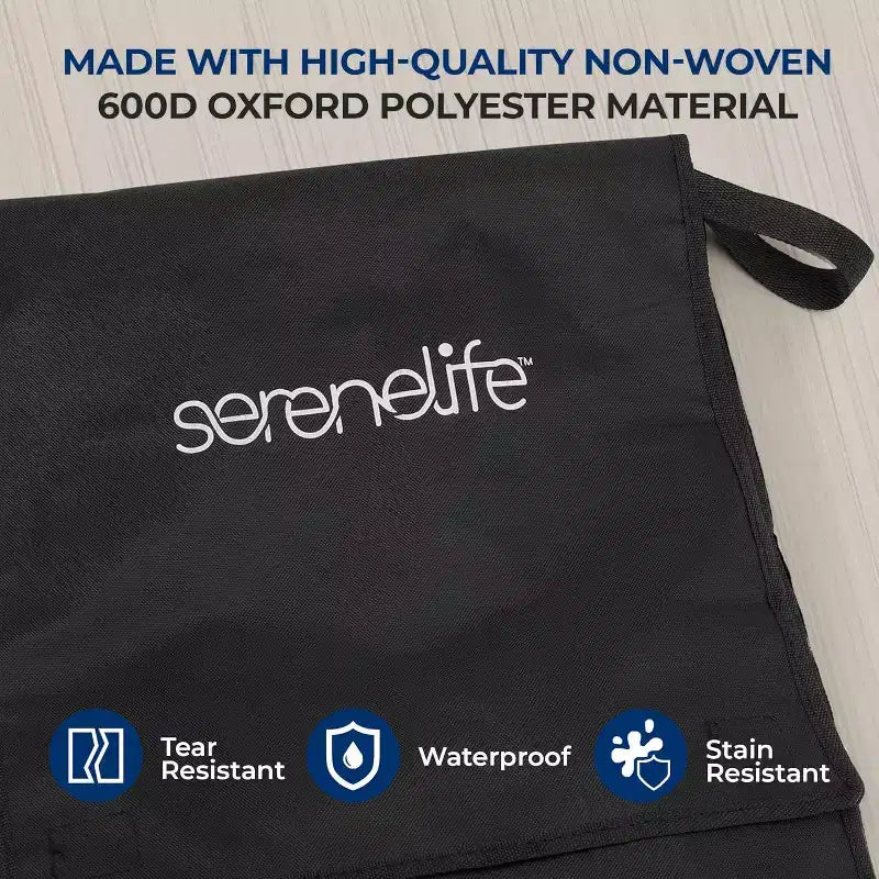 SereneLife Rivestimento Impermeabile Antistrappo per Carrello in Tessuto Oxford 600D per Carrelli della Spesa Pieghevoli di Piccole DimensioniRimobile, Antiscivolo e Lavabile
