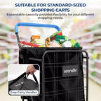 SereneLife Rivestimento Impermeabile Antistrappo per Carrello in Tessuto Oxford 600D per Carrelli della Spesa Pieghevoli di Piccole DimensioniRimobile, Antiscivolo e Lavabile