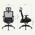 FLEXISPOT C4 Sedia da Ufficio Ergonomica Standard, Cuscino in Schiuma, Nera