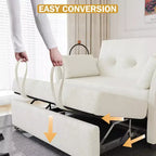 Divano Letto Convertibile Dyonery, Divano Letto Estraibile con Tasca Laterale e Schienale Regolabile, Montaggio Senza Attrezzi, Divanetto Pieghevole per Soggiorno