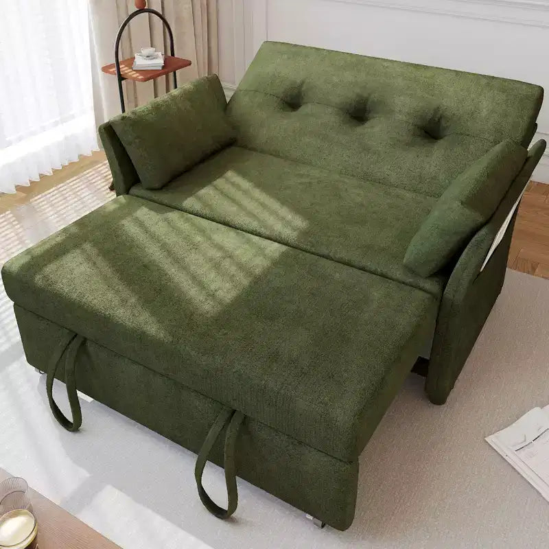 Canapé-lit convertible Dyonery, canapé-lit gigogne avec pochette latérale et dossier réglable, assemblage sans outils, causeuse pliable pour le salon