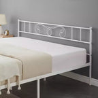 Struttura letto in metallo con testiera e pediera, spazio contenitore da 30 cm - Supporto a doghe in acciaio resistente, silenzioso e facile da montare