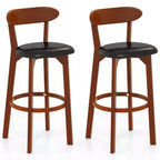 Costway 30.5 Bar Stool Set of 2/4 with Curved Backrest & Footrest Counter Height Stools