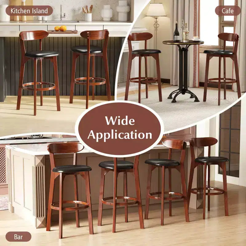 Set di 2/4 sgabelli da bar Costway da 77 cm con schienale curvo e poggiapiedi, altezza bancone