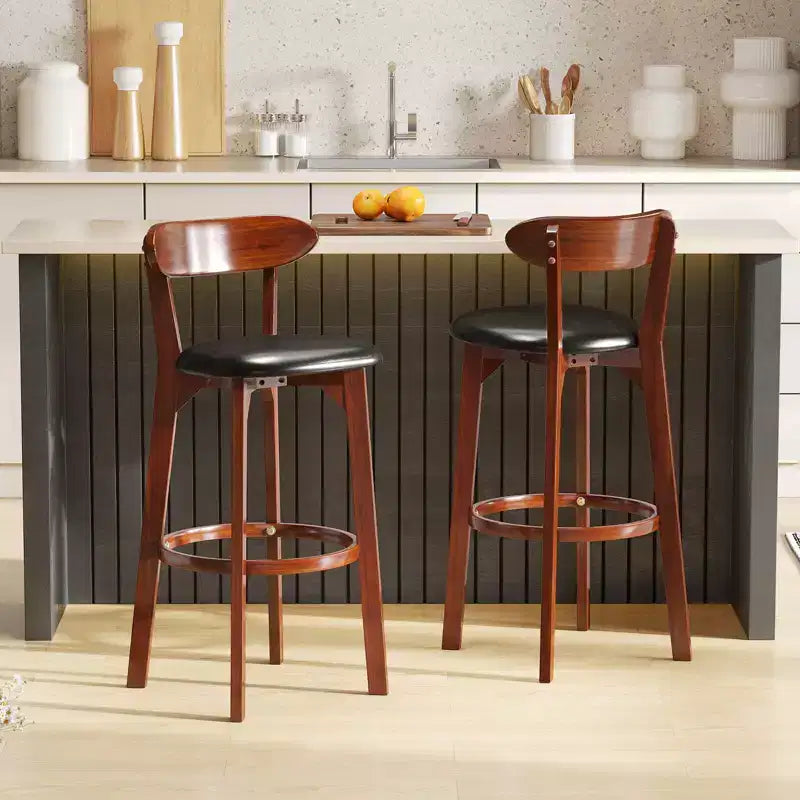 Set di 2/4 sgabelli da bar Costway da 77 cm con schienale curvo e poggiapiedi, altezza bancone