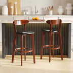 Set di 2/4 sgabelli da bar Costway da 77 cm con schienale curvo e poggiapiedi, altezza bancone