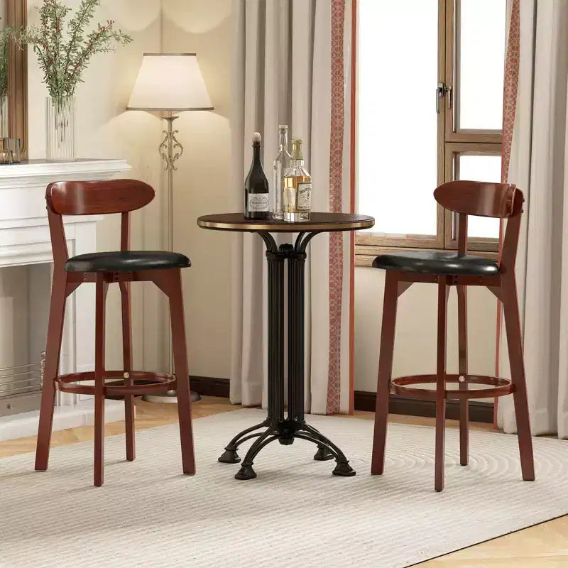 Set di 2/4 sgabelli da bar Costway da 77 cm con schienale curvo e poggiapiedi, altezza bancone