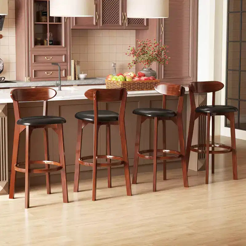 Set di 2/4 sgabelli da bar Costway da 77 cm con schienale curvo e poggiapiedi, altezza bancone