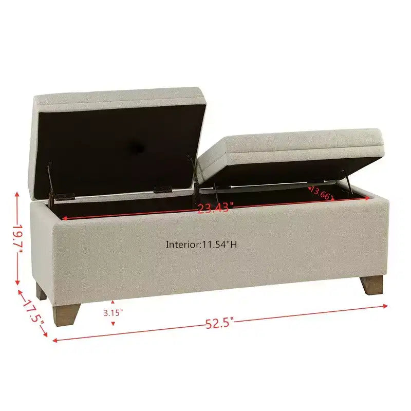 Okak Panca Ottomana Moderna con Bottoni Trapuntati e Coperchio Sollevabile con 2 Contenitori Chiusi, Panca Imbottita per Scarpe e Contenitore per Camera da Letto, Ingresso