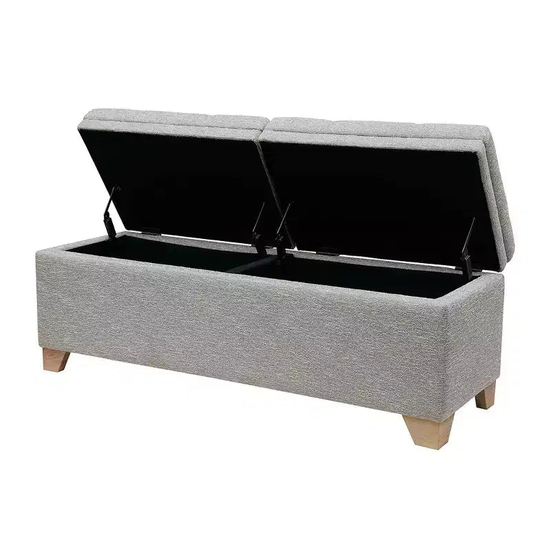 Okak Panca Ottomana Moderna con Bottoni Trapuntati e Coperchio Sollevabile con 2 Contenitori Chiusi, Panca Imbottita per Scarpe e Contenitore per Camera da Letto, Ingresso