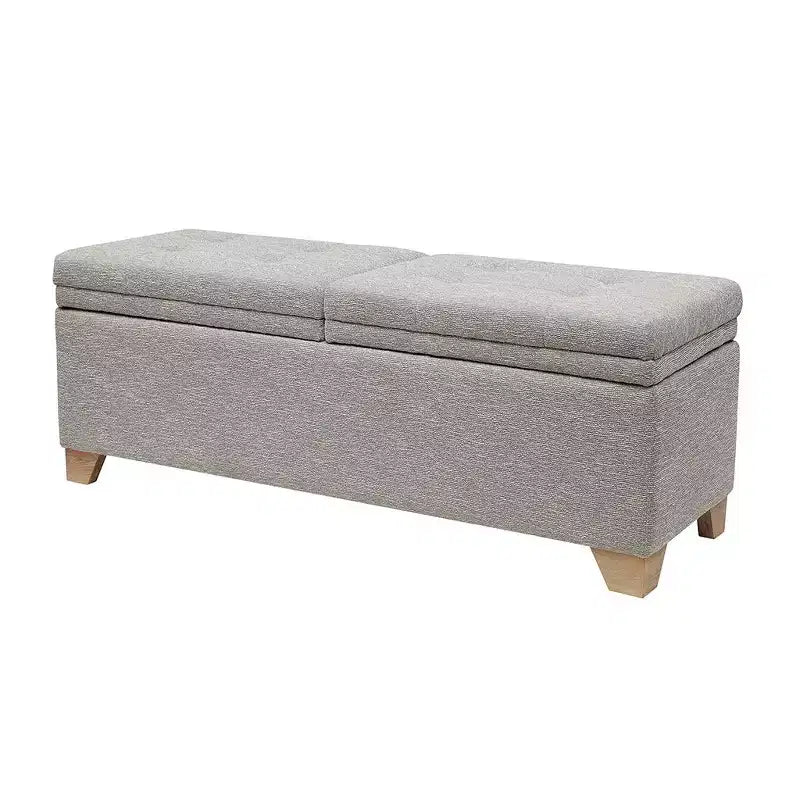 Okak Panca Ottomana Moderna con Bottoni Trapuntati e Coperchio Sollevabile con 2 Contenitori Chiusi, Panca Imbottita per Scarpe e Contenitore per Camera da Letto, Ingresso