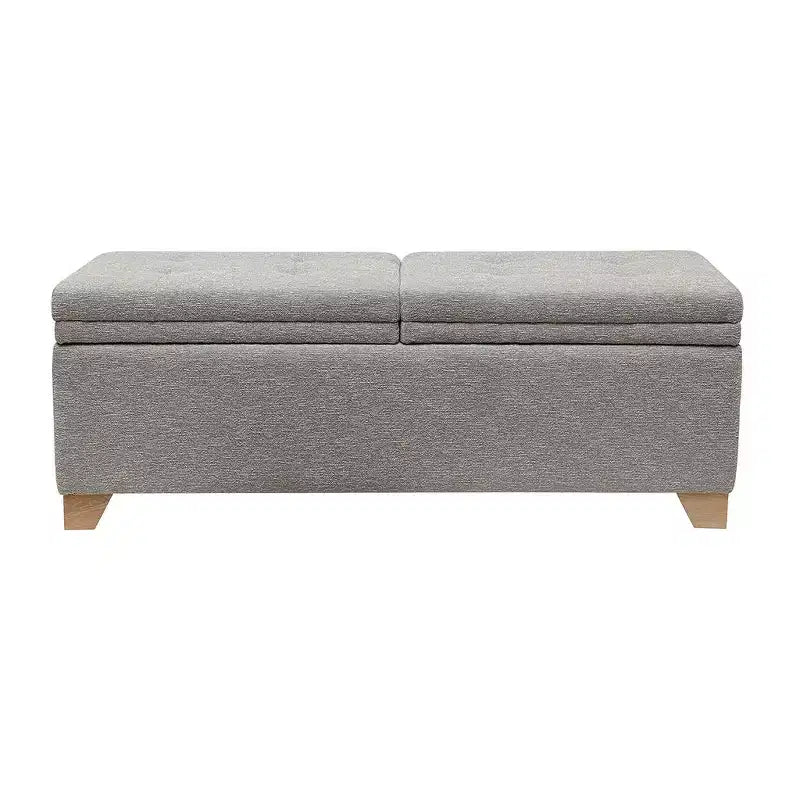 Okak Panca Ottomana Moderna con Bottoni Trapuntati e Coperchio Sollevabile con 2 Contenitori Chiusi, Panca Imbottita per Scarpe e Contenitore per Camera da Letto, Ingresso