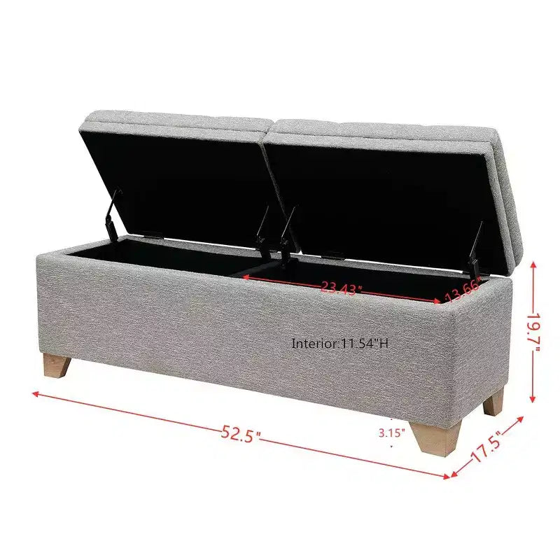 Okak Panca Ottomana Moderna con Bottoni Trapuntati e Coperchio Sollevabile con 2 Contenitori Chiusi, Panca Imbottita per Scarpe e Contenitore per Camera da Letto, Ingresso
