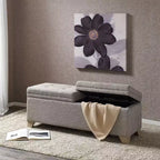 Okak Modern Tufted Button Lift-Top Ottoman Bench with 2 Close Storage,Upholstered Shoe Bench Storage Bench for Bedroom,Entrance