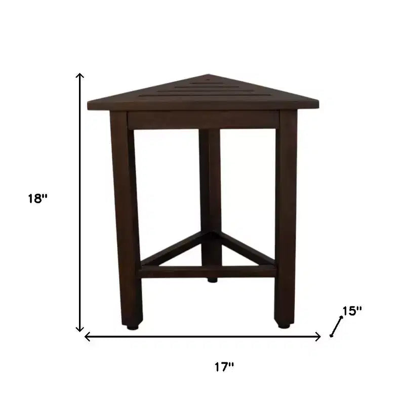 HomeRoots 17 Panchetto angolare per doccia in teak marrone scuro