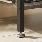 Tavolino VECELO alto, comodino, organizzatore portaoggetti con cassetto in metallo estraibile per soggiorno o camera da letto, grigio/marrone